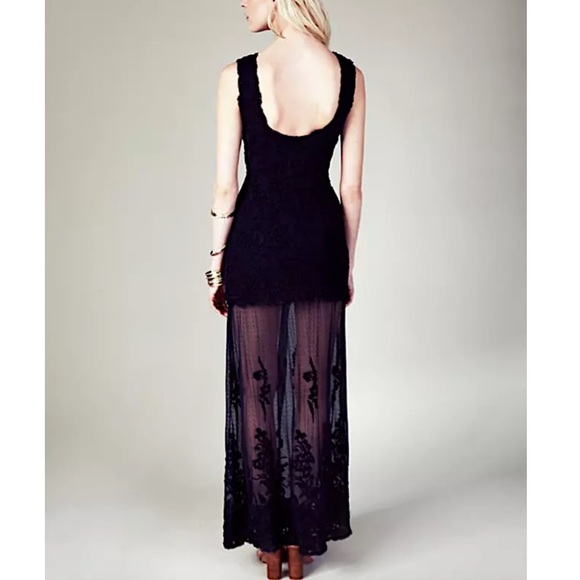FREE PEOPLE Party Dress Intricate Long Draped Gown - Picture 2 of 8